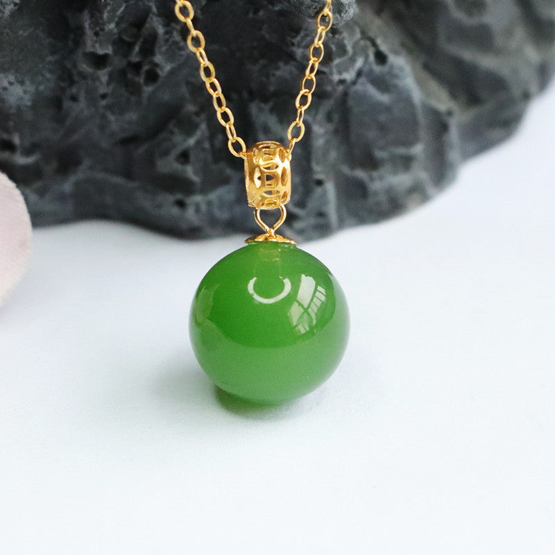 Fortune's Favor Sterling Silver Jade Beaded Chain Necklace