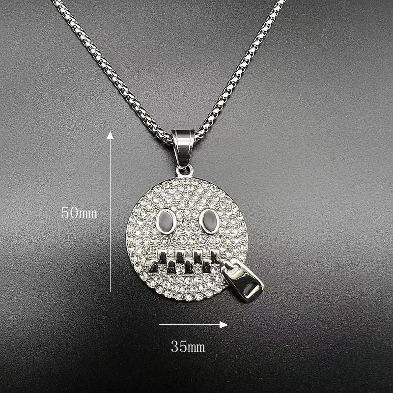 Rhinestone Necklace – Statement Hip Hop Pendant