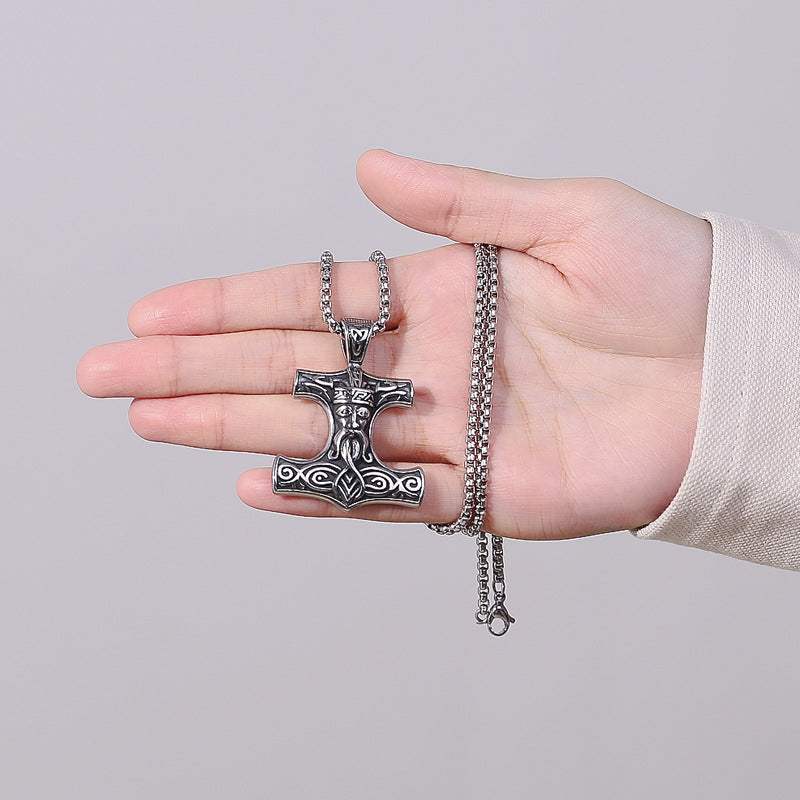 Steel Necklace – Vintage Anchor Pendant For Everyday Viking Jewelry By Planderful