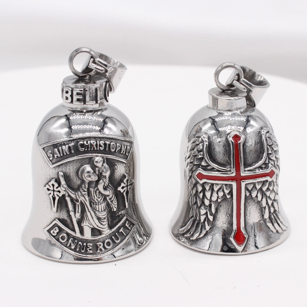 Planderful Vintage Christmas Bell Pendant Nordic Cross Durable Titanium Steel Unisex Jewelry For Trendsetters