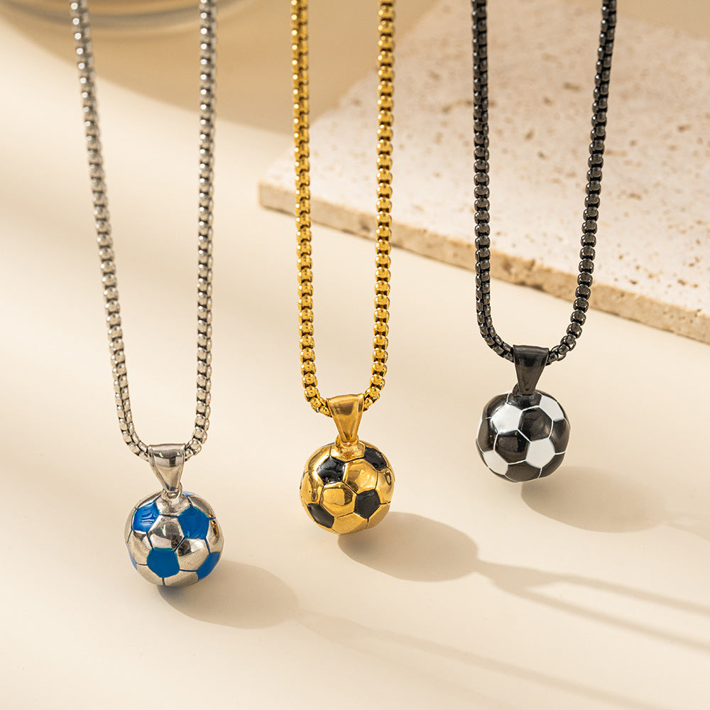 Planderful Football Necklace Stainless Steel Pendant For Men And Women Giftable Unisex Sports Jewelry
