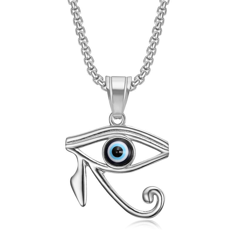 Planderful Horus Eye Pendant Necklace Gold Plated Stainless Steel Everyday Genie Collection Gift For Egyptology Fans