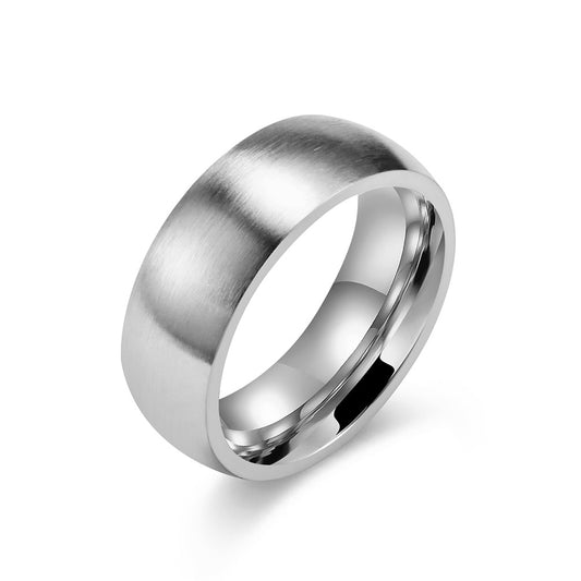 Cross-Border Amazon Simple Titanium Steel Matte Ring for Men