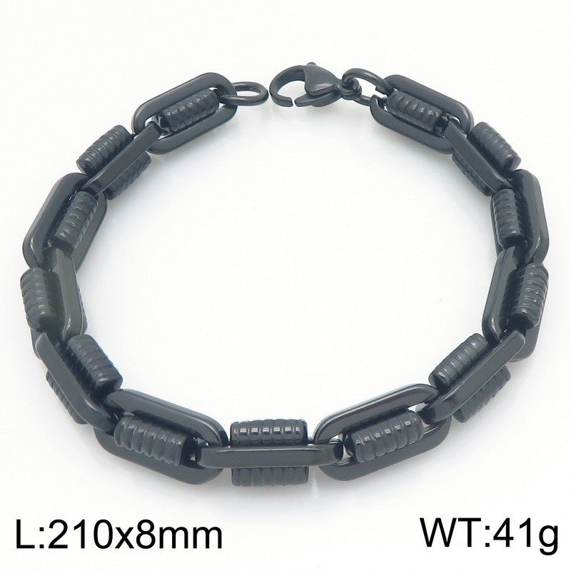 Design Metal Chain Bracelet – Mechanical Wind Rock Vacuum Plating Titanium Steel Men's