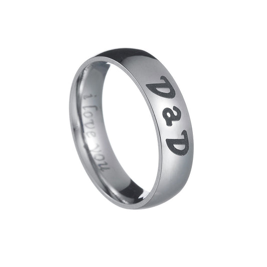 Family Love Steel Ring for Men - Dad Mom I Love You - Size 6-13 - Planderful Collection