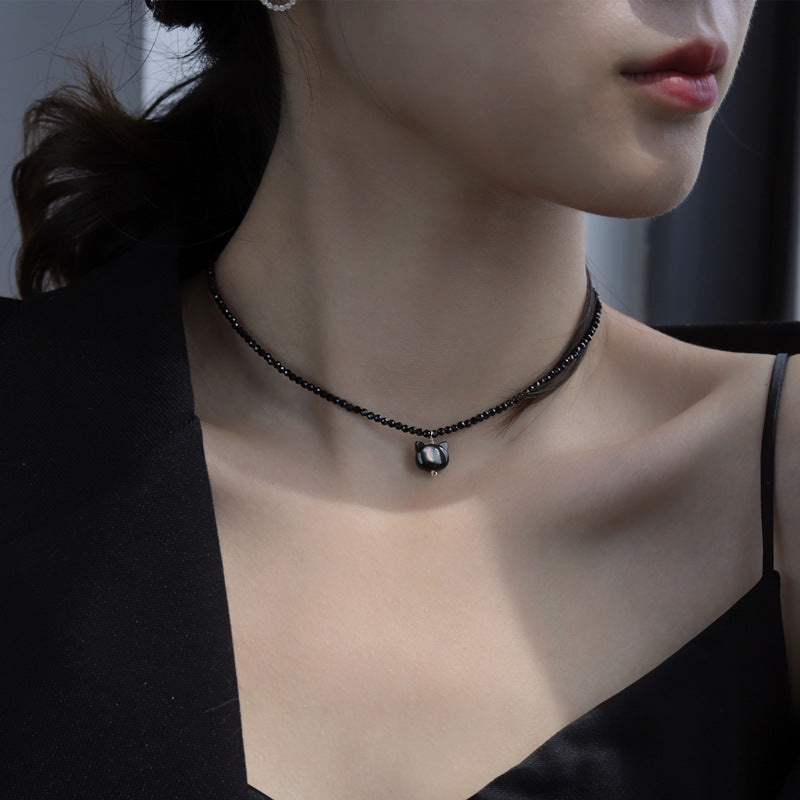 Black Cat Spinel Choker Necklace