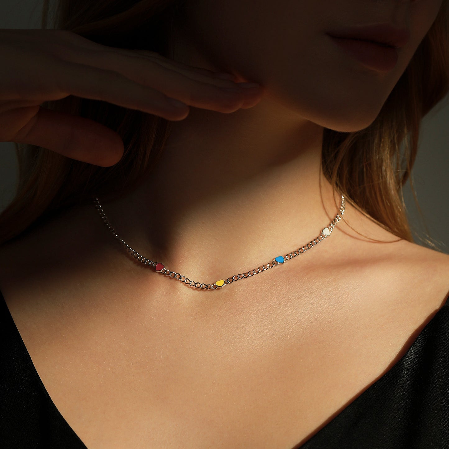 Planderful Collection Everyday Genie S925 Sterling Silver Japanese and Korean Temperament Sweet Dopamine Color Scheme Choker Short Necklace Collarbone Chain Women – Elegant and Trendy Jewelry