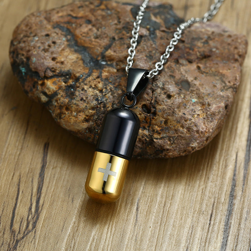 Stainless Steel Pill Perfume Bottle Pendant Necklace Wholesale