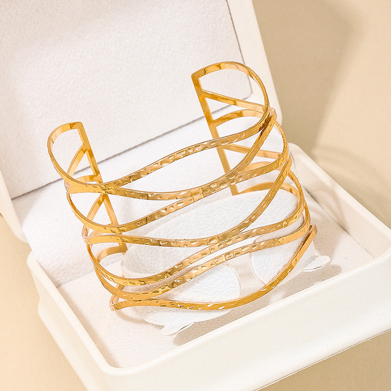 Retro Hollow Multi-Layer Metal Bracelet from Vienna Verve Collection