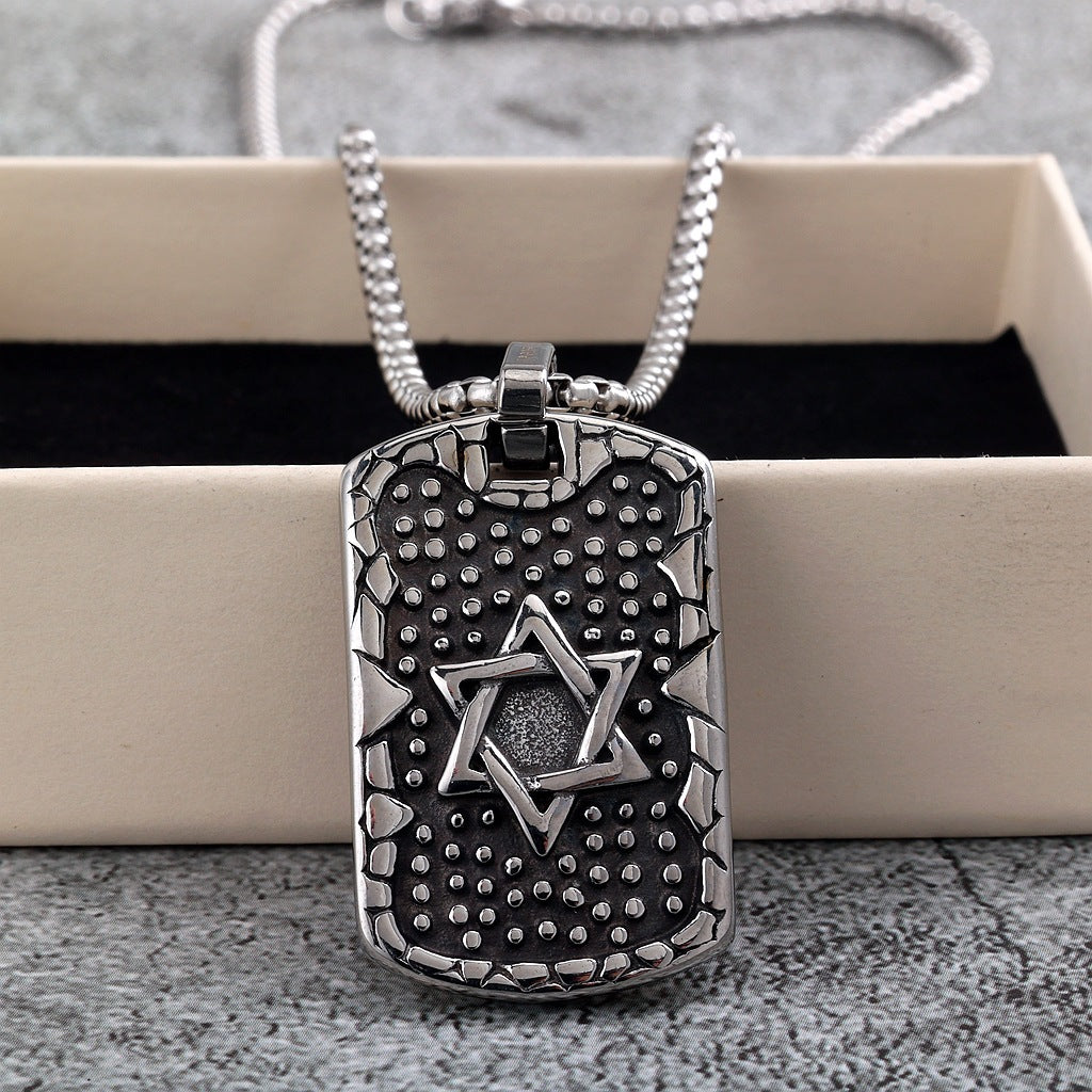 Vintage Stainless Steel Men's Pendant Necklace