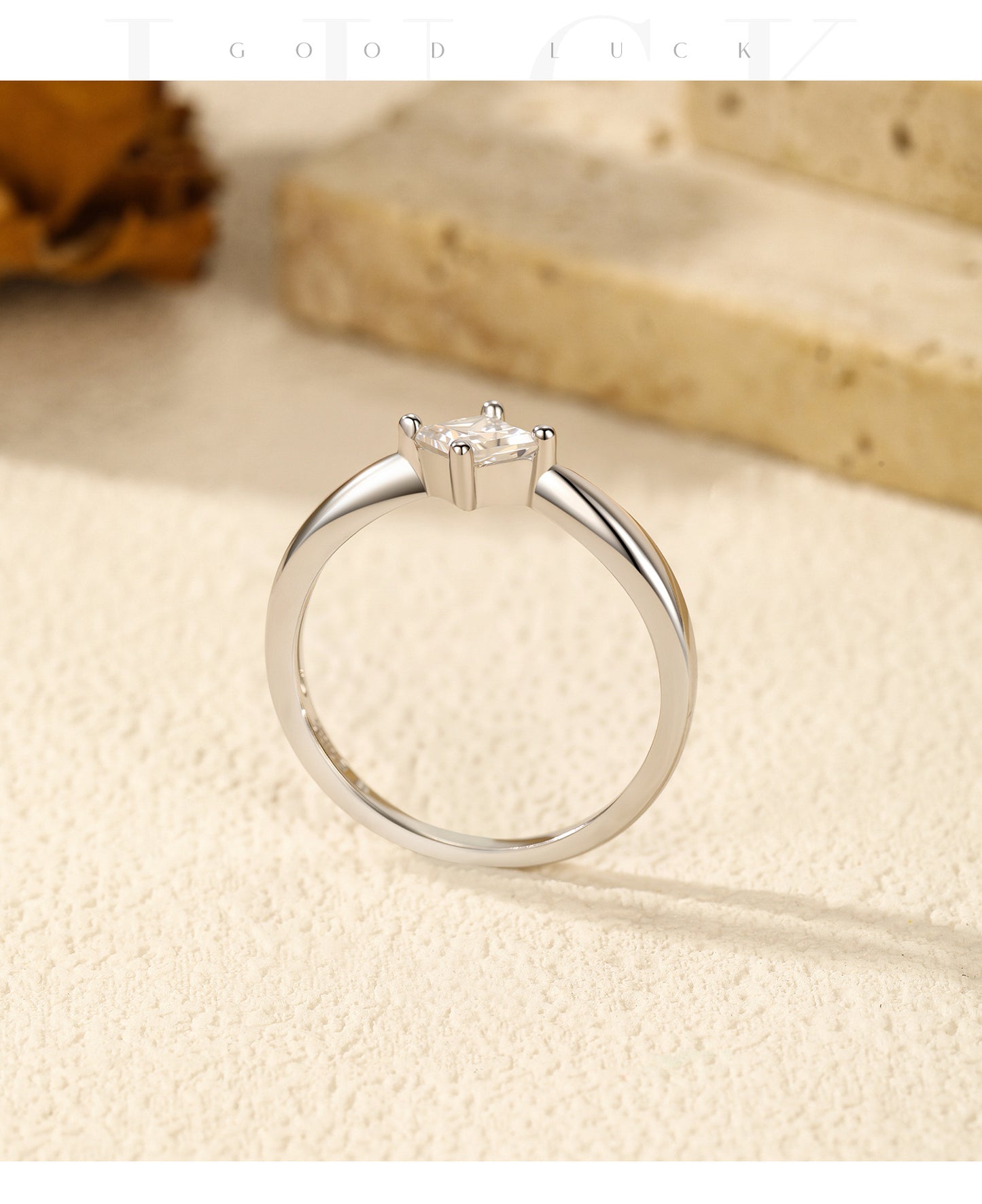 Planderful Moissanite Sparkling Ring – Elegant Sterling Silver Design