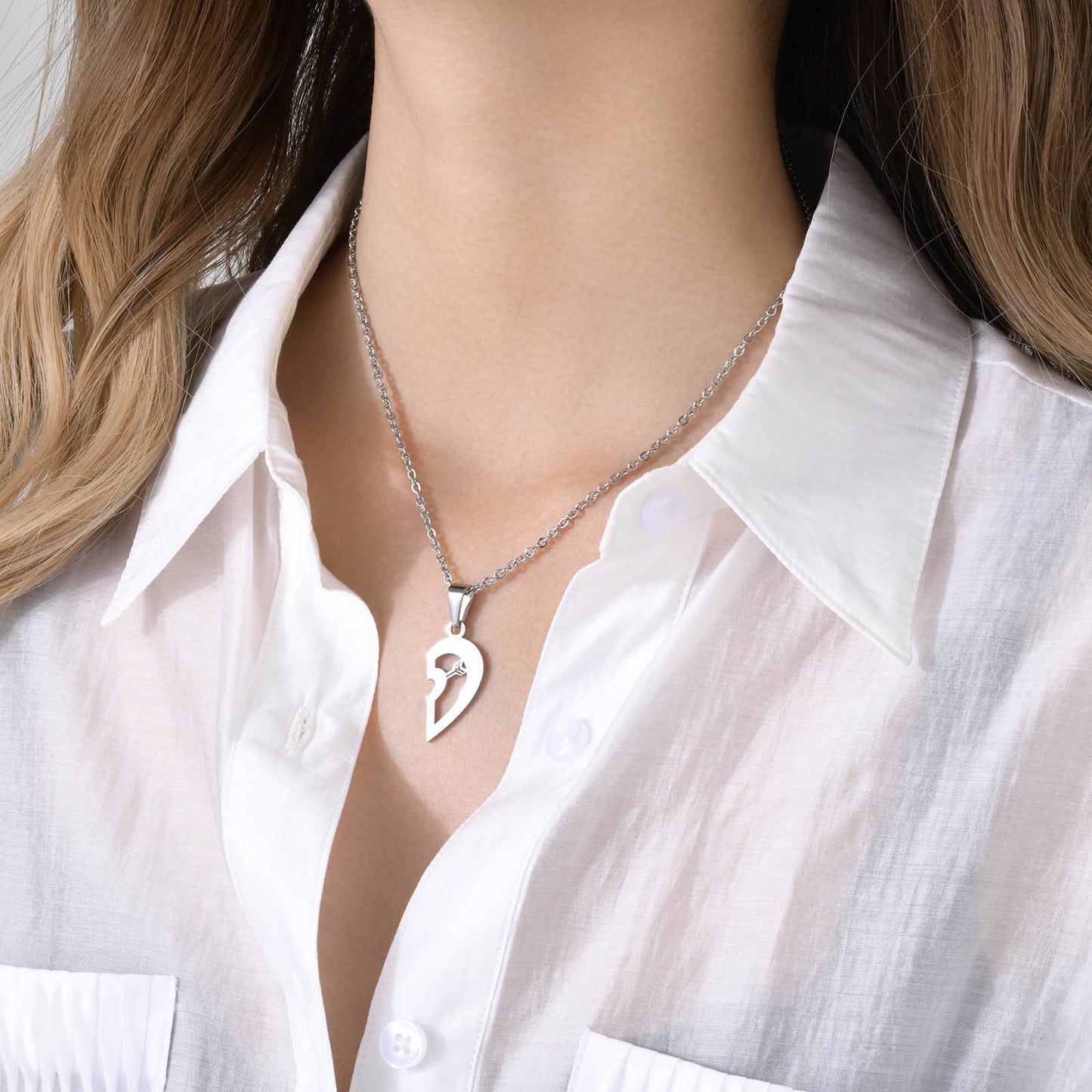 Couple Pendant Stainless Steel Dolphin Puzzle Swan Heart