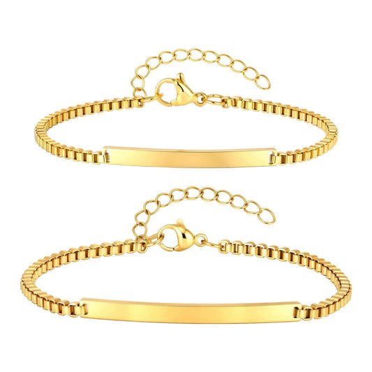 Stainless Steel Curved Bar Couple Unisex Bracelet