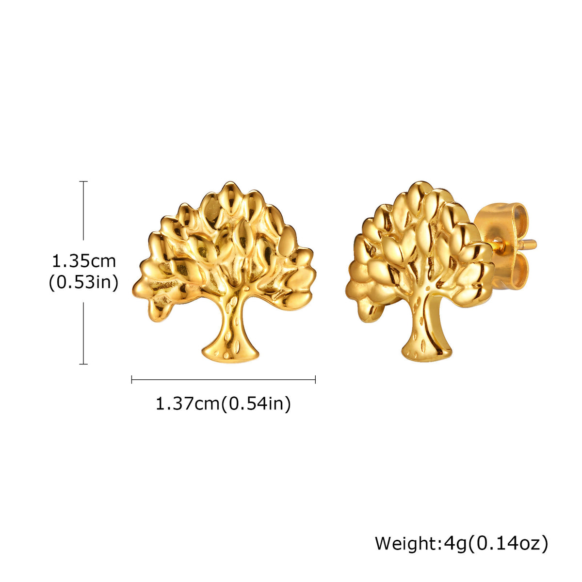 Sculptural Gold-Tone Stainless Steel Earrings