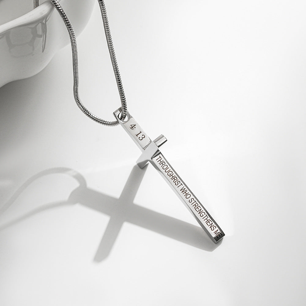 Planderful Titanium Steel Men Cross Necklace Hip Hop