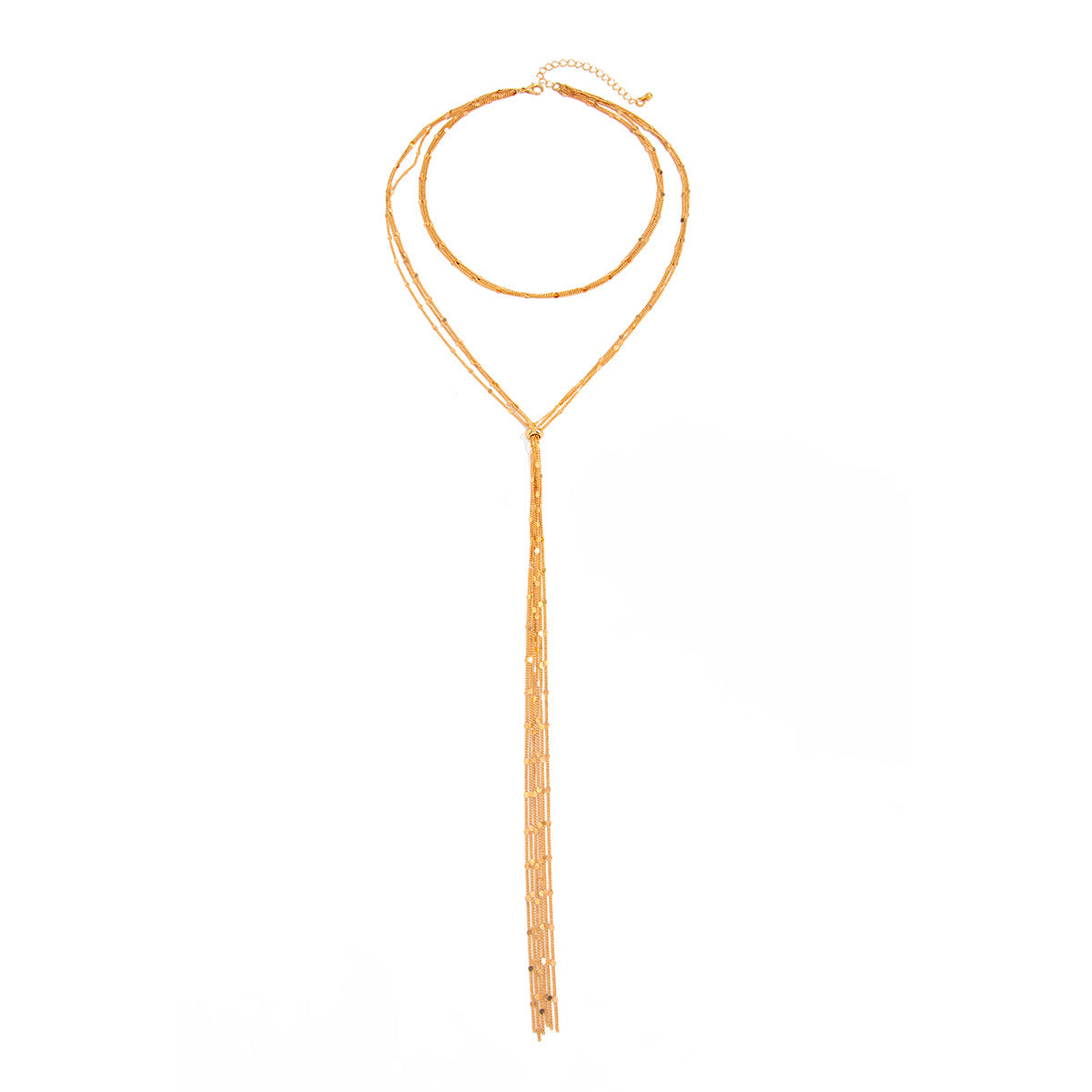 Creative Long Fringed Thin Chain Y-Shaped Back Chain Cold Metal Multi-Layer Necklace