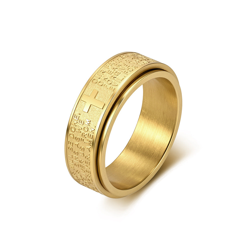 Prayer Spinner Stainless Steel Ring for Men