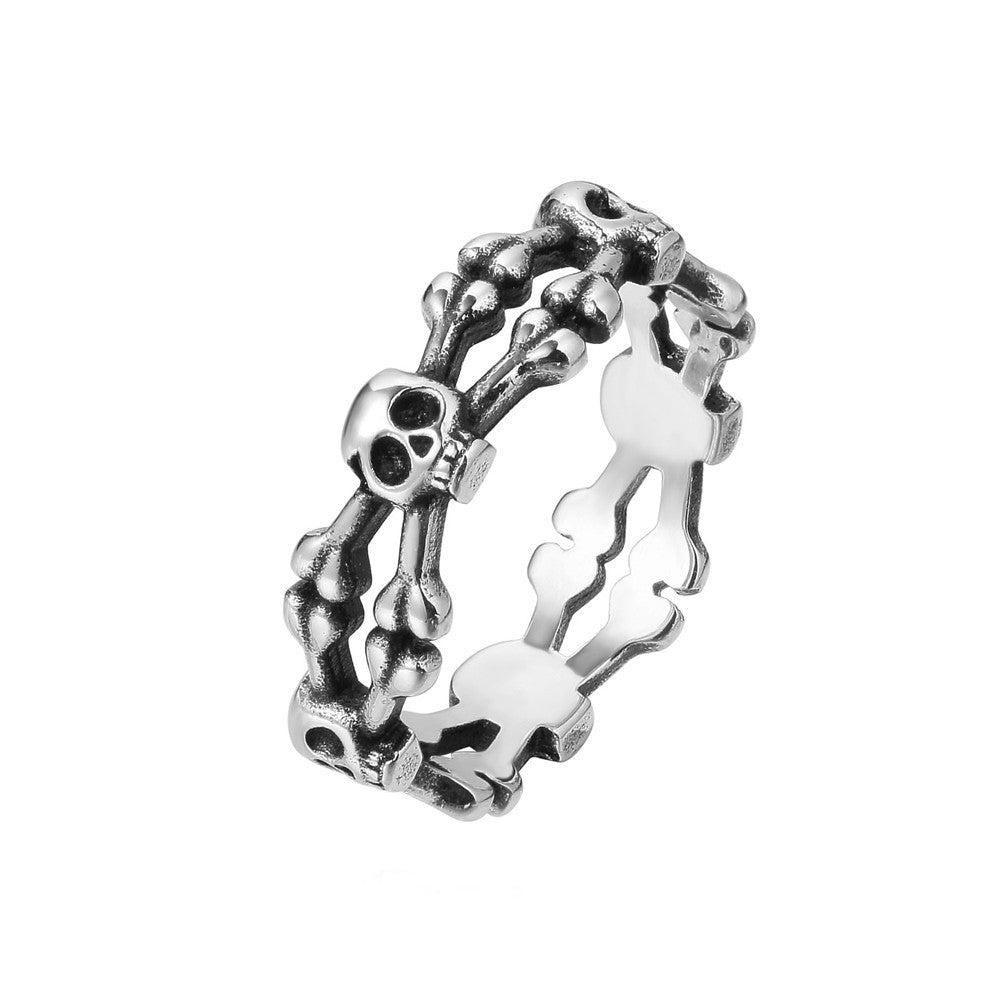 Retro Skull Band Titanium Steel Ring