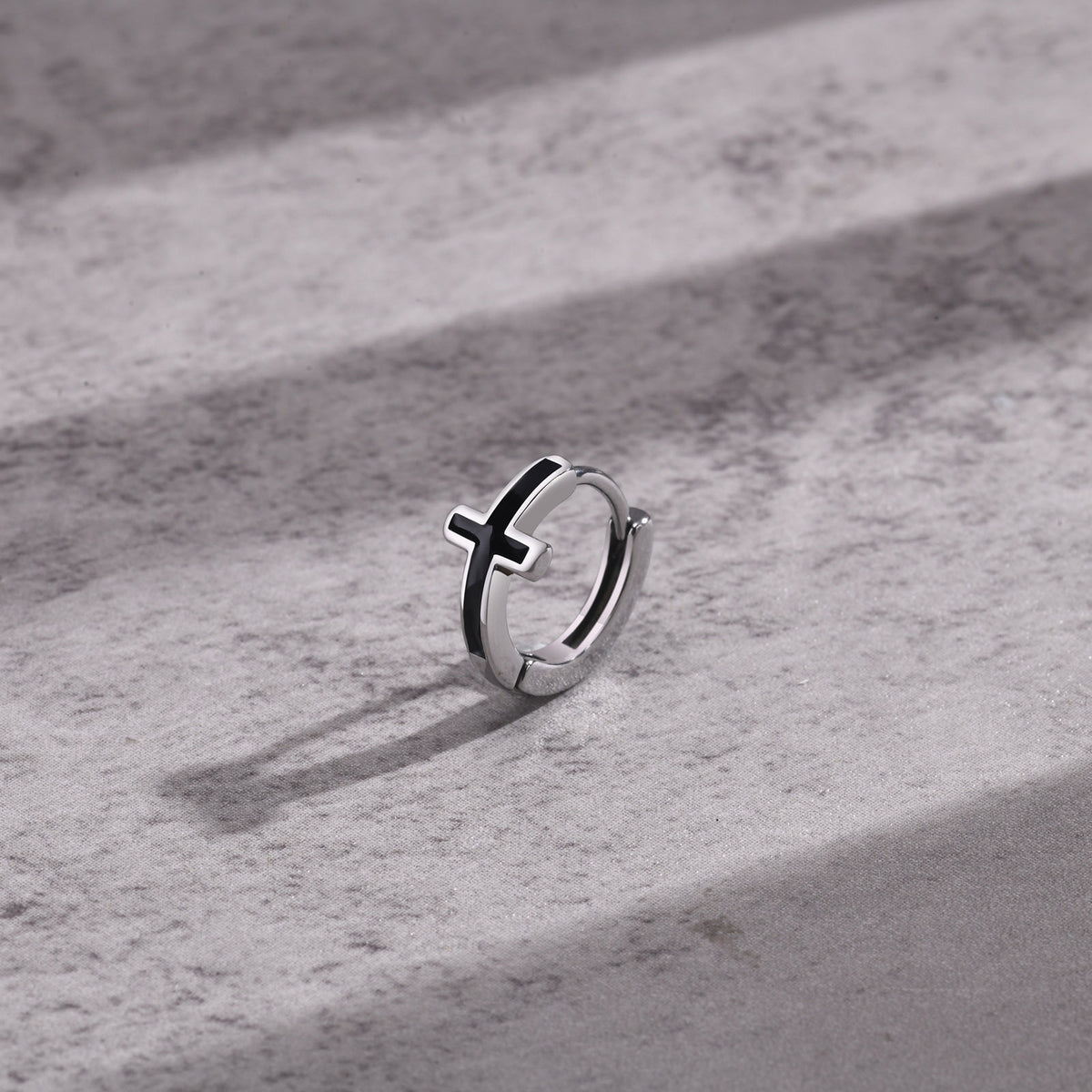 Cross Stainless Steel Earring — Single