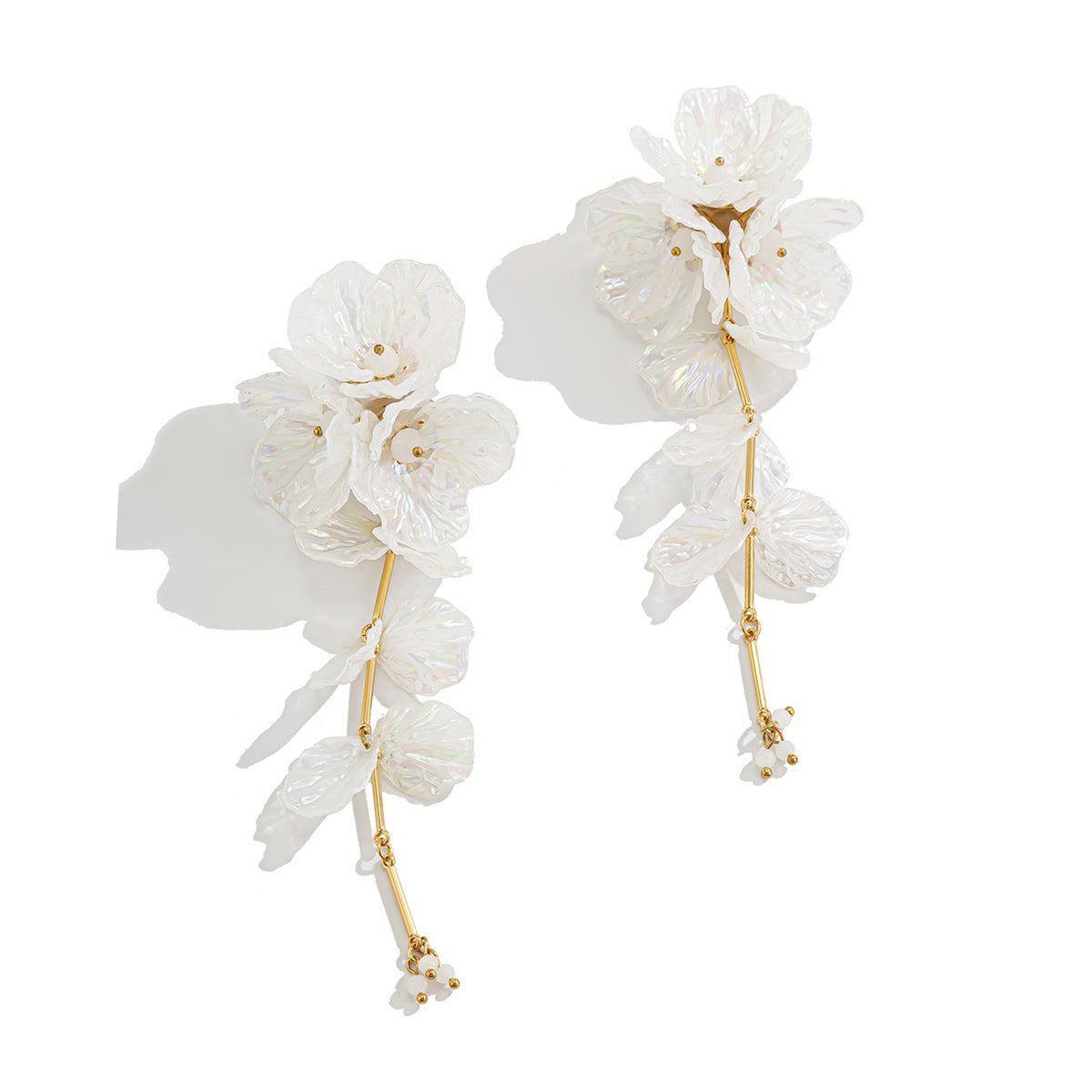 Planderful Vienna Verve 3D Floral Tassel Earrings For Women Colorful Scallop Design