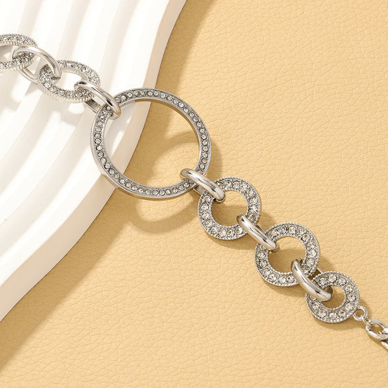 Luxurious Vienna Verve Metal Bracelet with Geometric Diamond Inlays