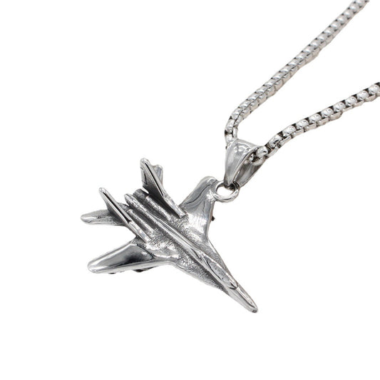 Personalized Retro Aircraft Fighter Pendant Titanium Steel For Men And Unisex Gift Planderful Everyday Genie