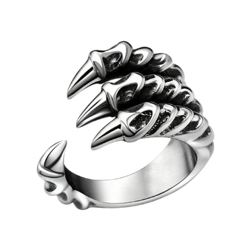 Planderful Everyday Genie Eagle Claw Titanium Steel Ring Unisex Protection Statement