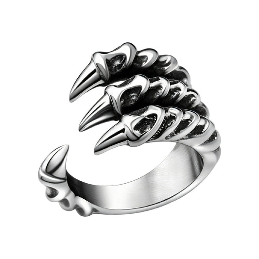 Planderful Everyday Genie Eagle Claw Titanium Steel Ring Unisex Protection Statement
