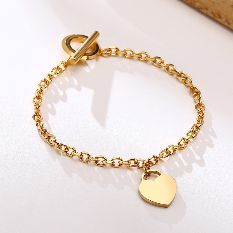 Women's Ins Wind Titanium Steel Bracelet Rose Gold Jewelry