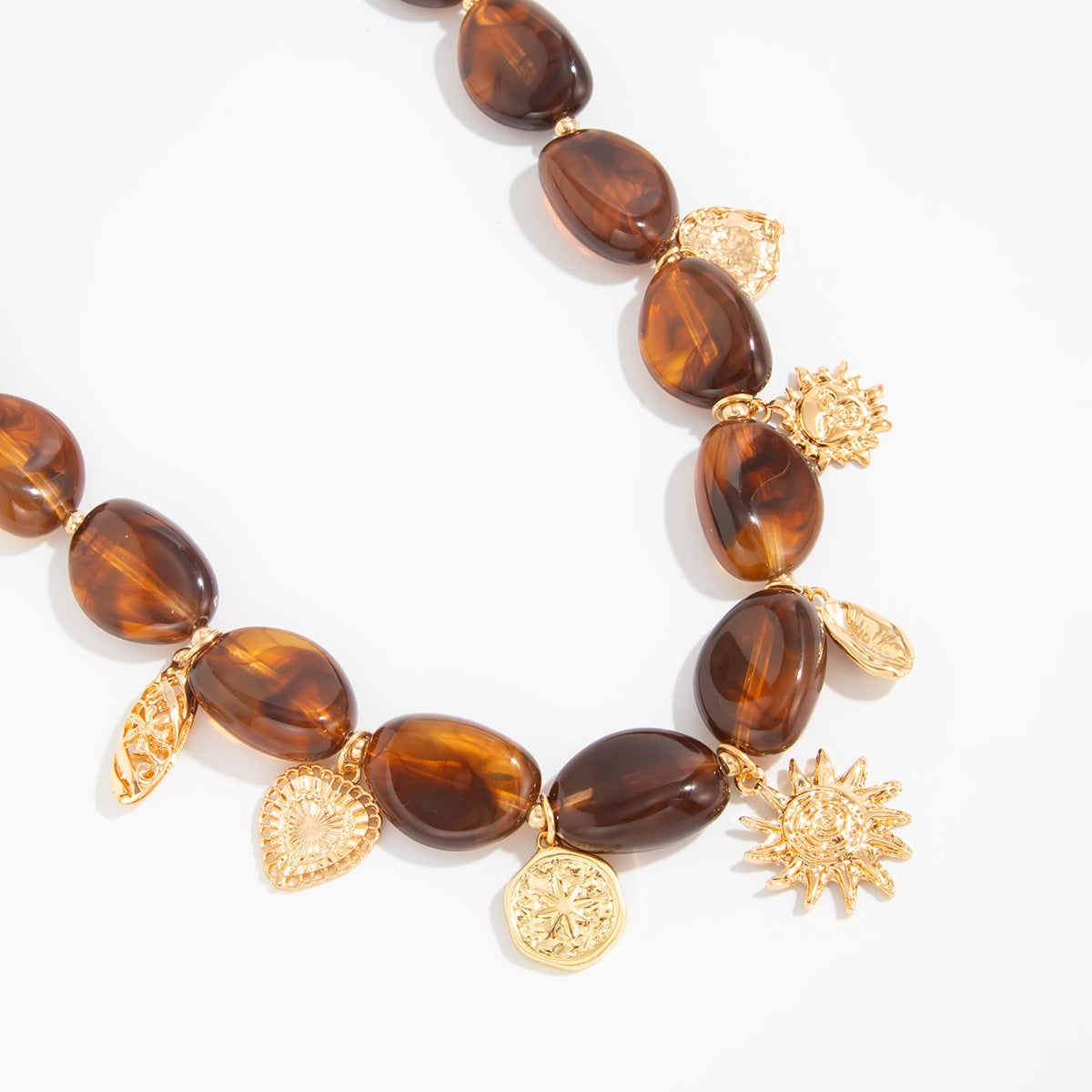 Heart Sunflower Resin Pendant Necklace