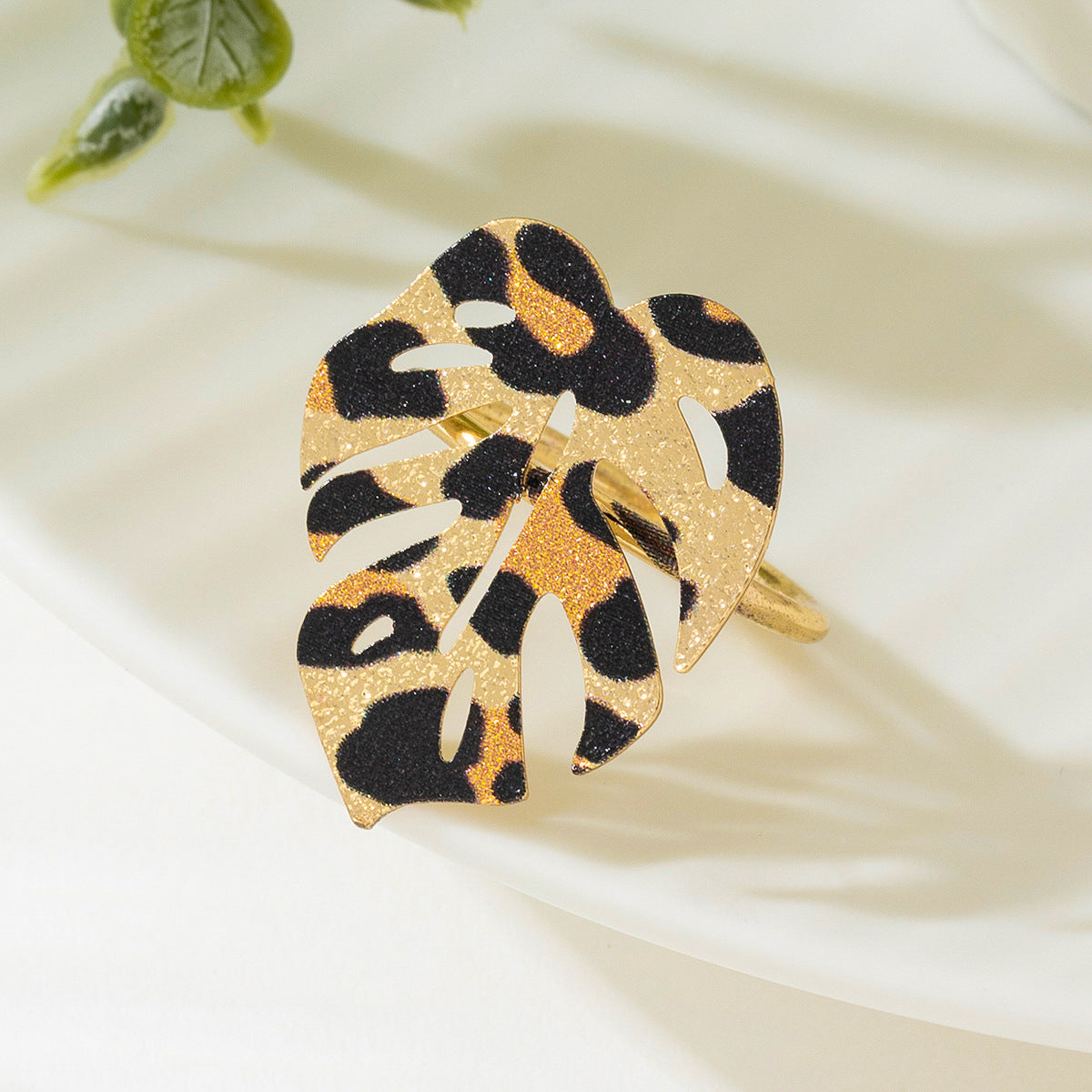 Wild Leopard Print Geometric Women's Ring by Planderful