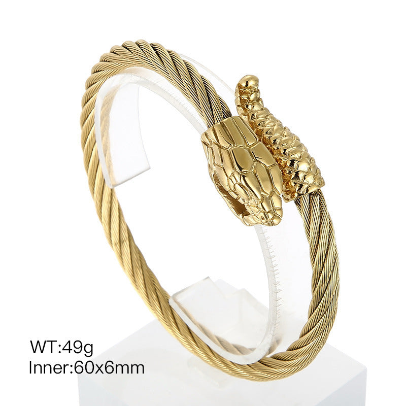 Planderful Snake Bracelet For Men Zircon Encrusted Premium