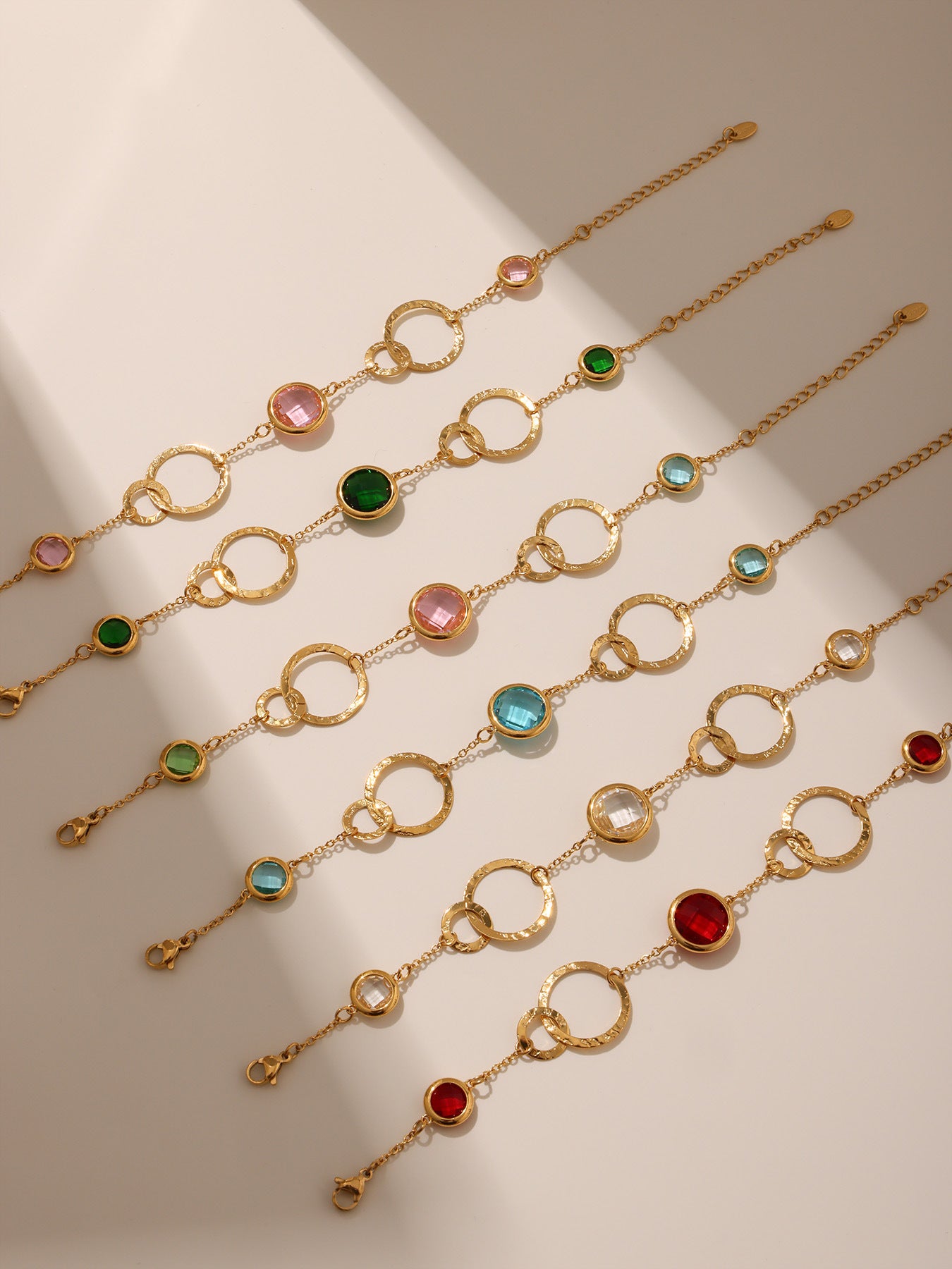 Planderful Czech Glass Ring Bracelet Women Elegant Jewelry