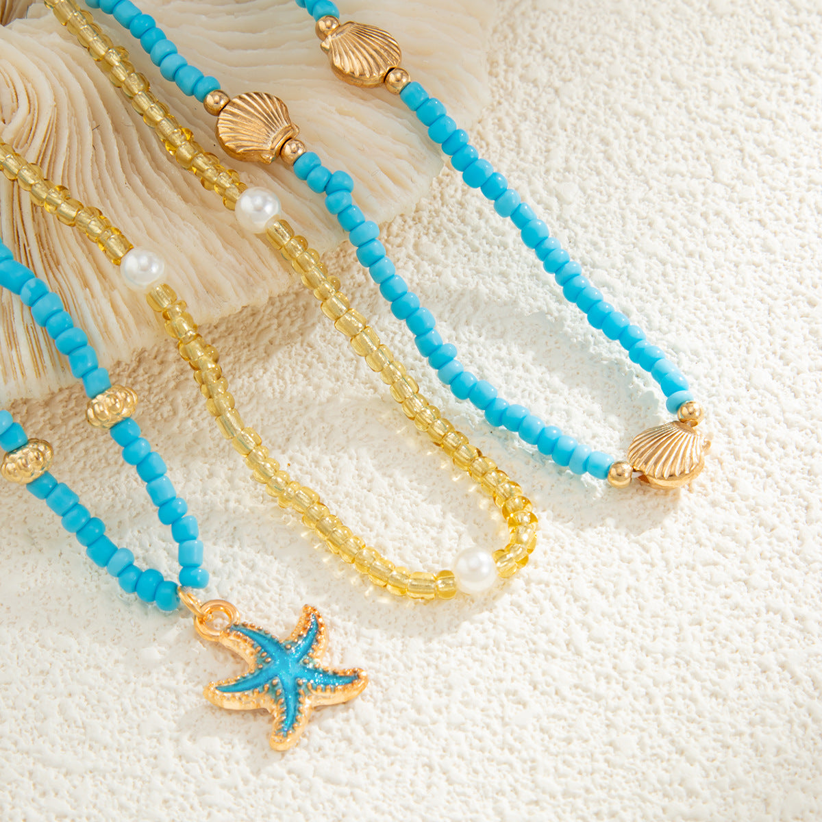 Starfish Pearl-Style Bohemian Layered Necklace