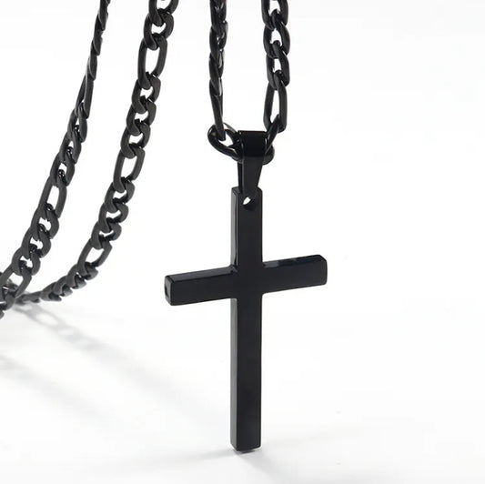 Planderful Jewelry Steel Cross Pendant Necklace