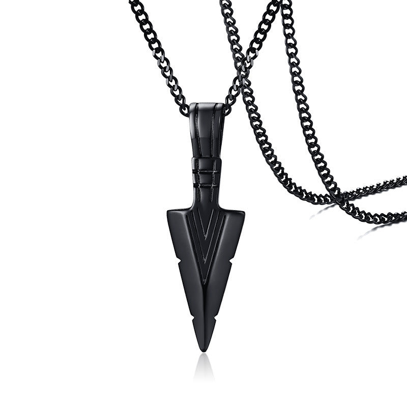 Spearhead Pendant Hip-Hop Wind Titanium Steel Necklace Men's Titanium Steel Pendant