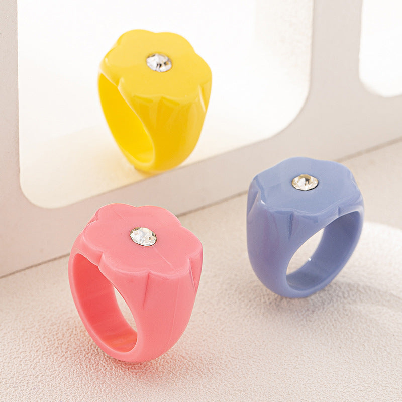 Versatile Vienna Verve Acrylic Flower Ring for Women