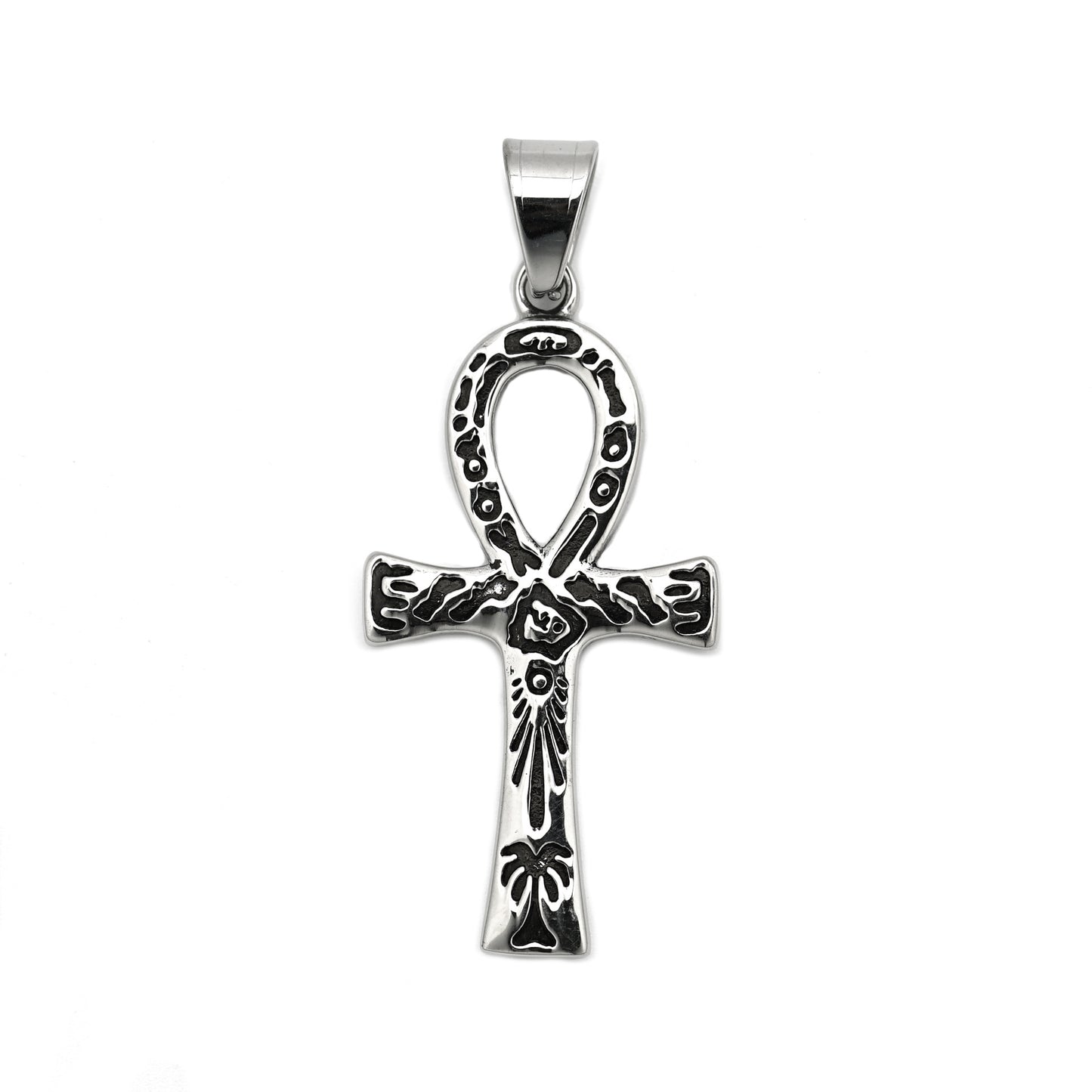 Stainless Steel Necklace – Vintage Egyptian Cross Pendant