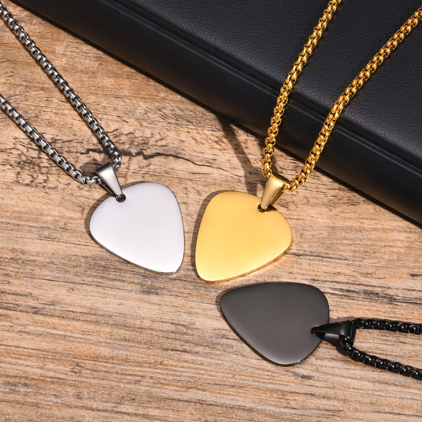 Planderful Shop Stainless Steel Guitar Pick Pendant For Men