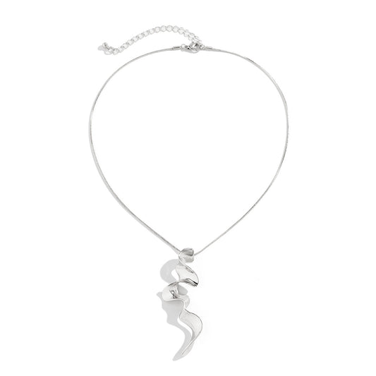 Twisted Spiral Liquid Metal Necklace
