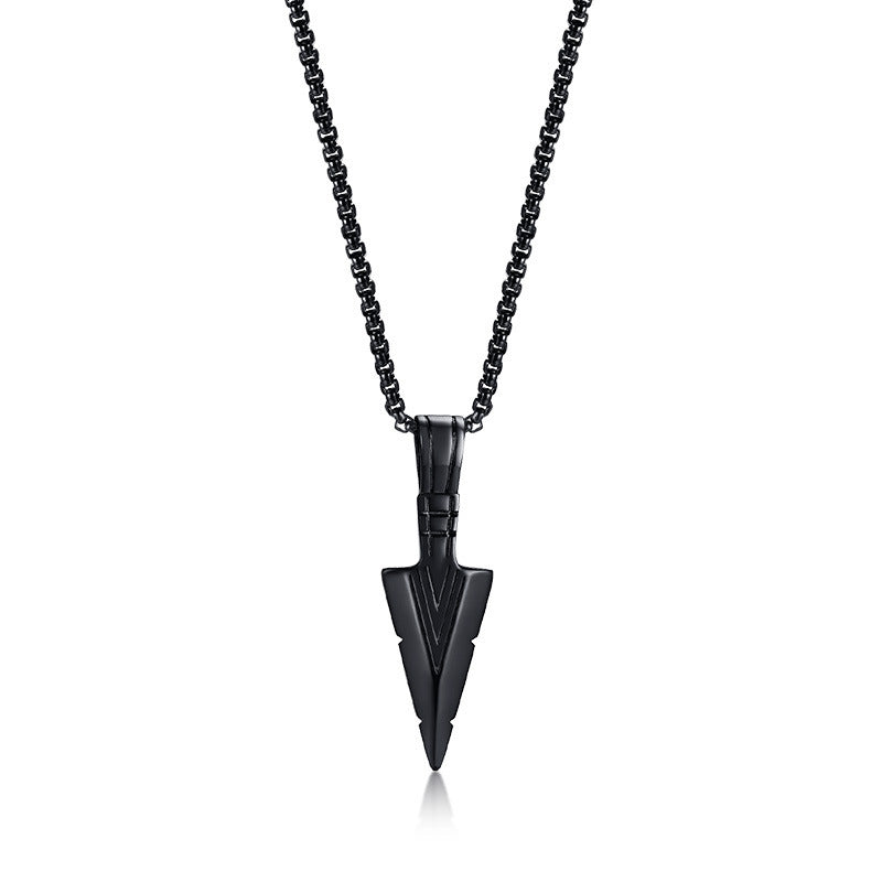 Spearhead Pendant Hip-Hop Wind Titanium Steel Necklace Men's Titanium Steel Pendant