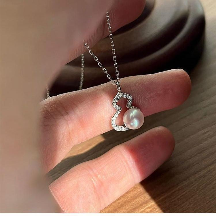 Ruyi Freshwater Pearl Gourd 925 Sterling Silver Necklace Women