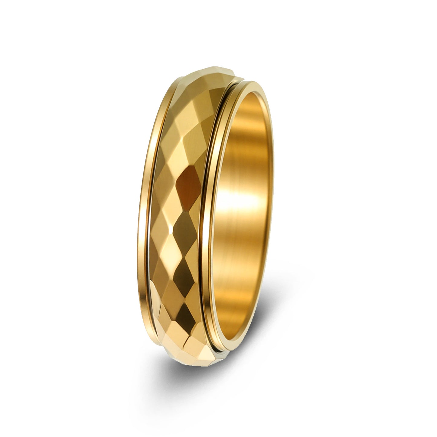 Planderful Everyday Genie Titanium Steel Ring Unisex Rotatable Decompression For Couples