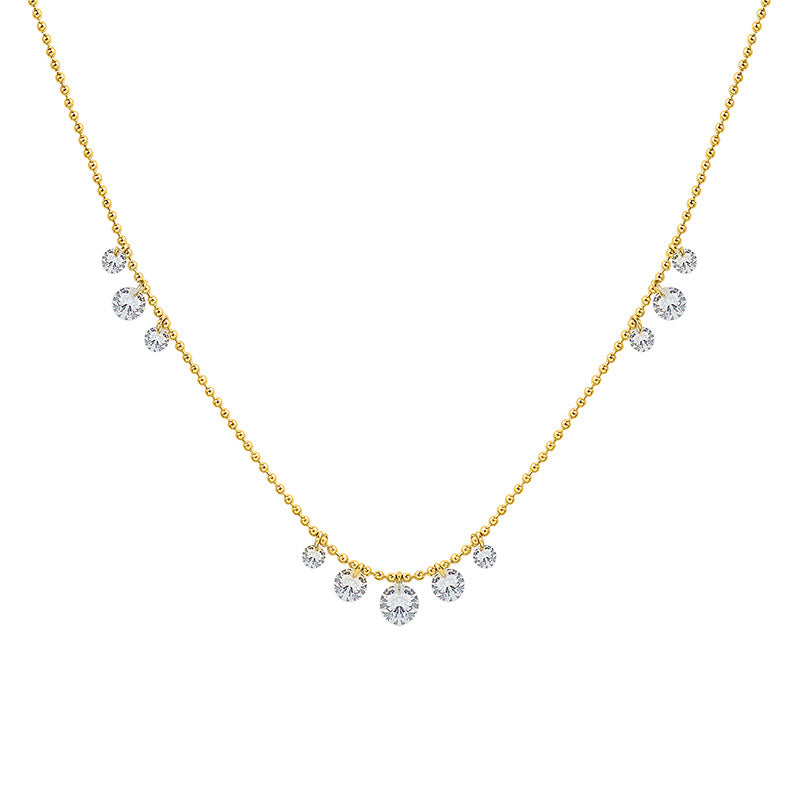 Frosty Glow Zircon Pendant Necklace - Stylish Retro Jewelry Piece