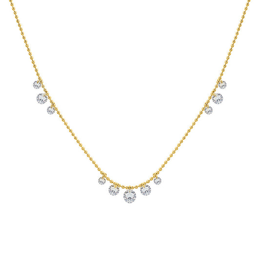 Frosty Glow Zircon Pendant Necklace - Stylish Retro Jewelry Piece