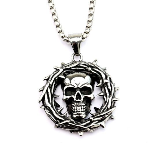 Single Sided Skull Pendant For Men Retro Stainless Steel By Planderful Shop Durable Punk Necklace