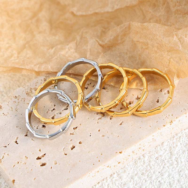 Bamboo Stackable Ring with Timeless Medieval Charm