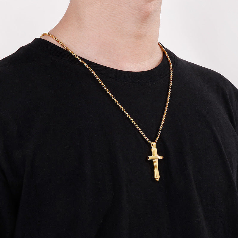 Cross-Border Creative Sword Pendant for Men - Personalized Titanium Steel Fashion Accessory from Japan and South Korea