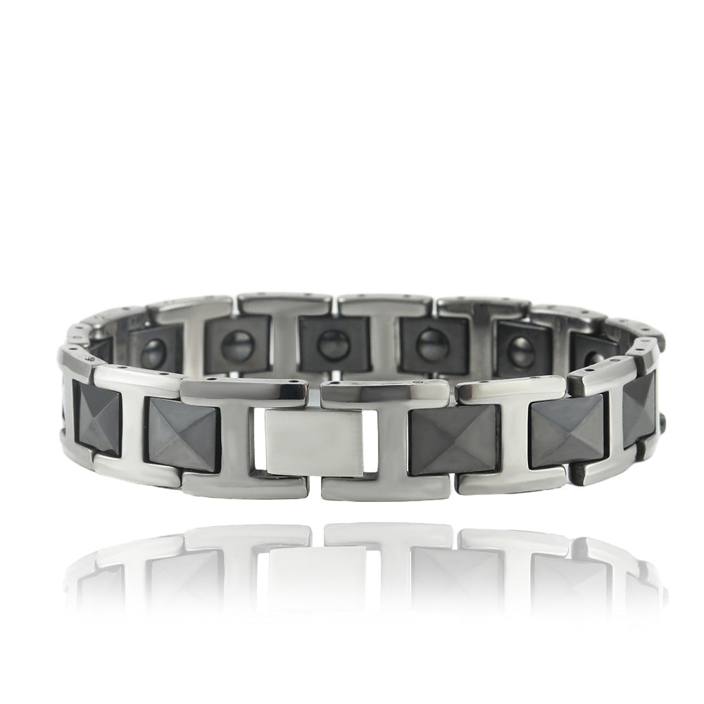 Customizable Punk Style Titanium Steel Bracelet for All - Unisex Tungsten Jewelry