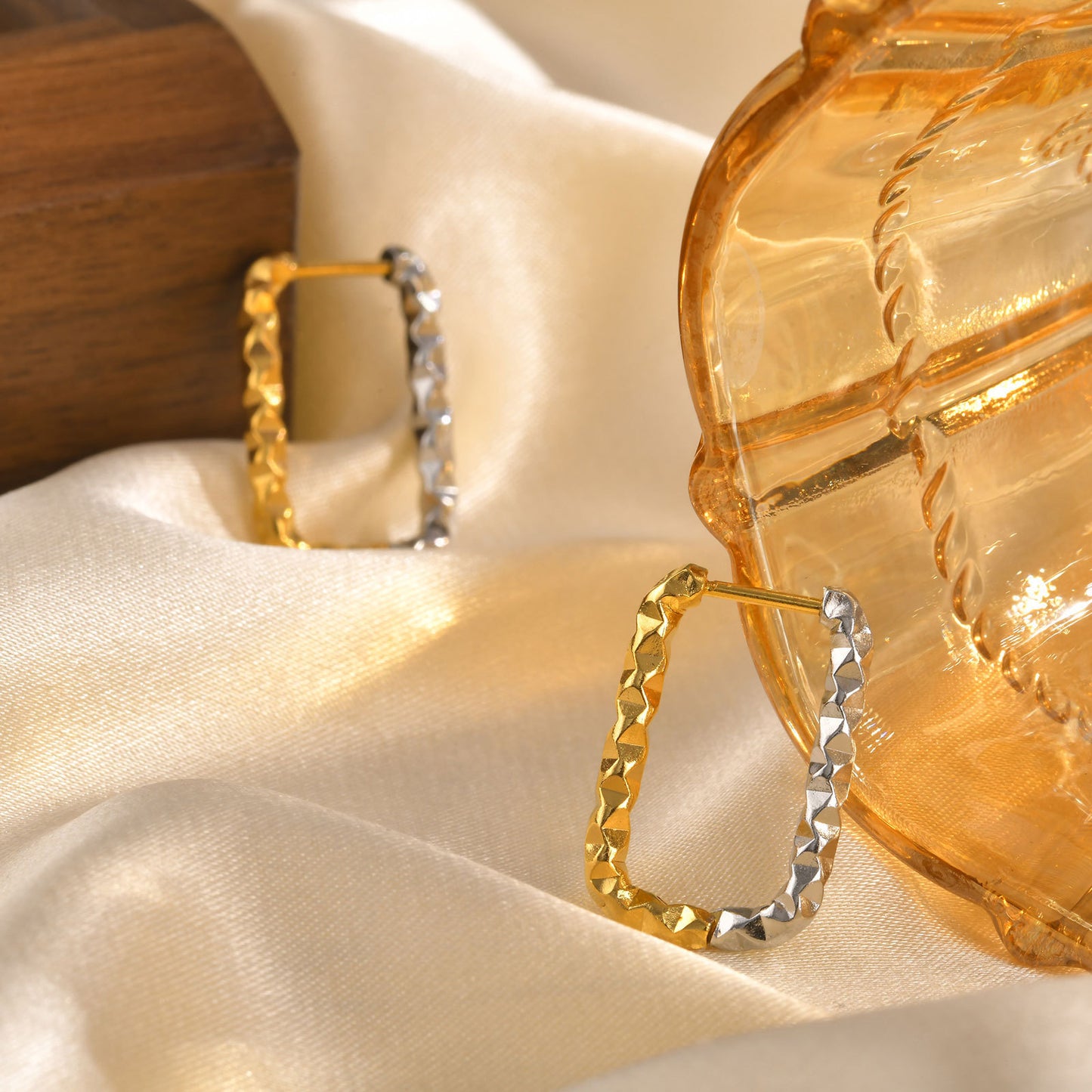 Jewelry Stainless Steel Geometric Rhombus Earrings Gold Ladies